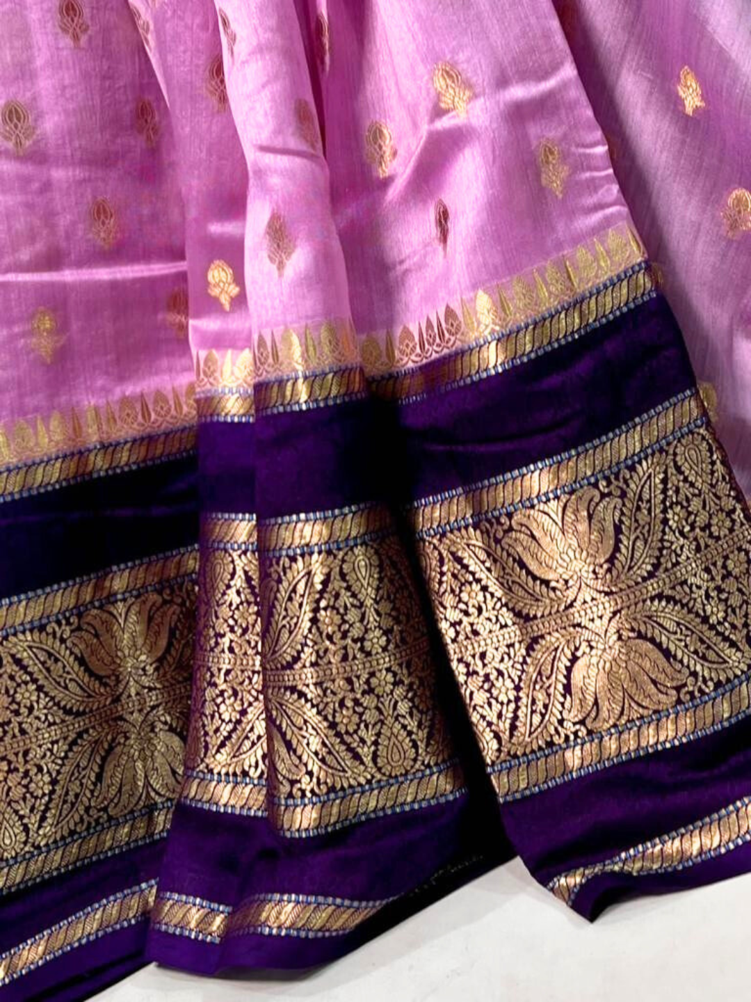Pink Banarasi Kathan Dupion Silk Saree Alna Apparels