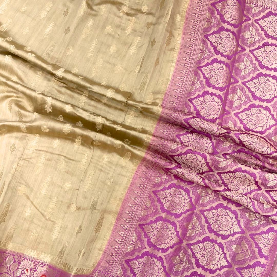 Tan Color Banarasi Georgette Saree Alna Apparels
