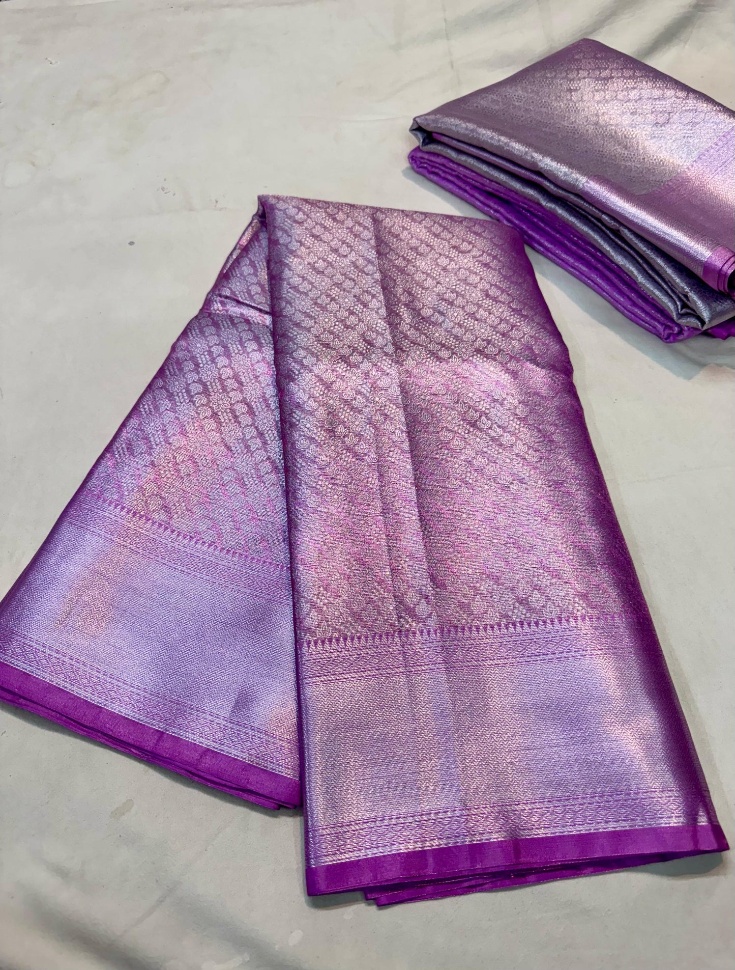 Lavander Banarasi Tissue Silk Saree Alna Apparels