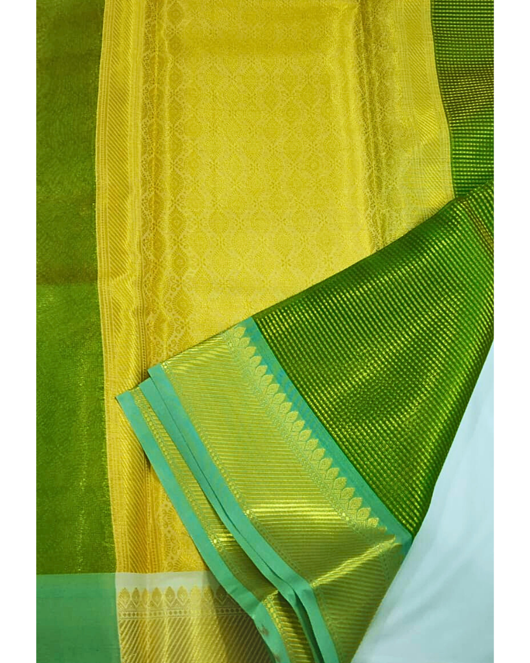 Green Banarasi Tissue Silk Saree Alna Apparels
