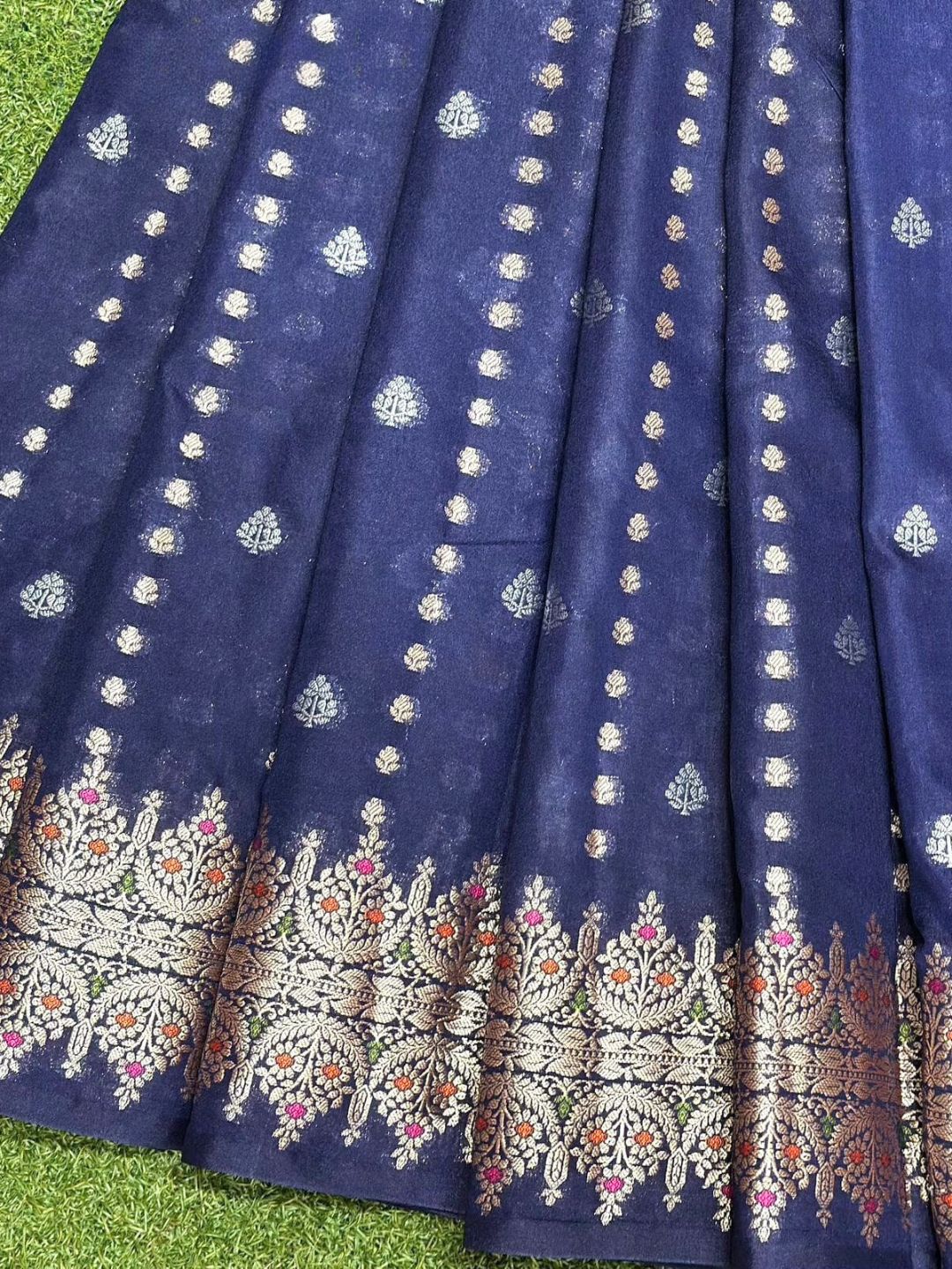 Blue Banarasi Warm Silk Saree Alna Apparels