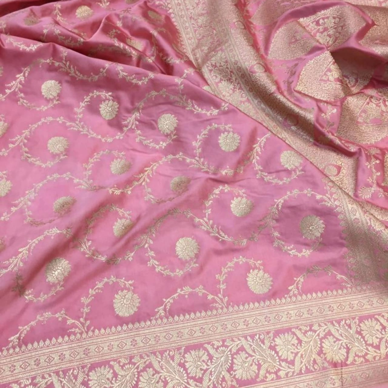 Pink Color Pure Banarasi Mysore Silk Saree Alna Apparels