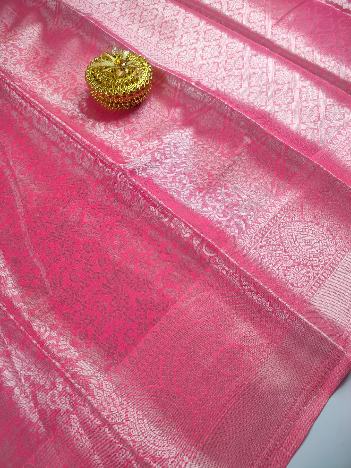 Pink Color Kanchipuram Soft Tissue Silk Saree Alna Apparels