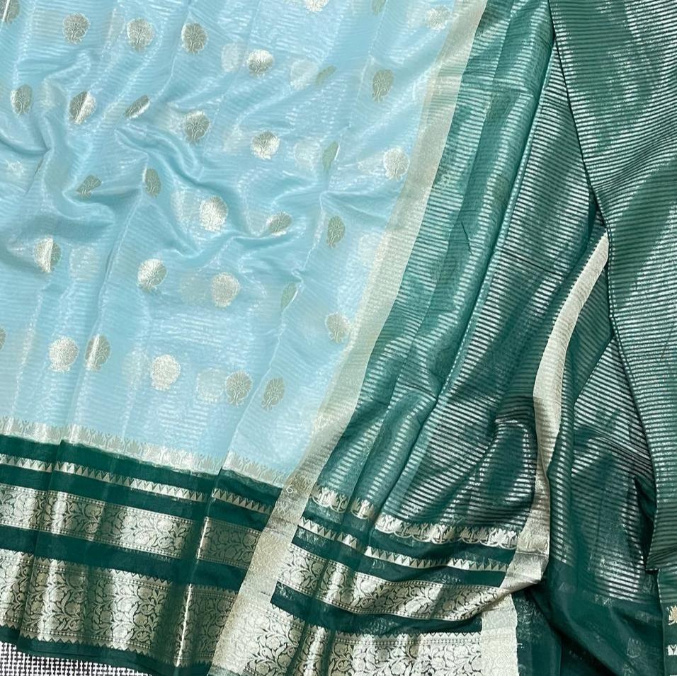 Green Banarasi Georgette Saree Alna Apparels