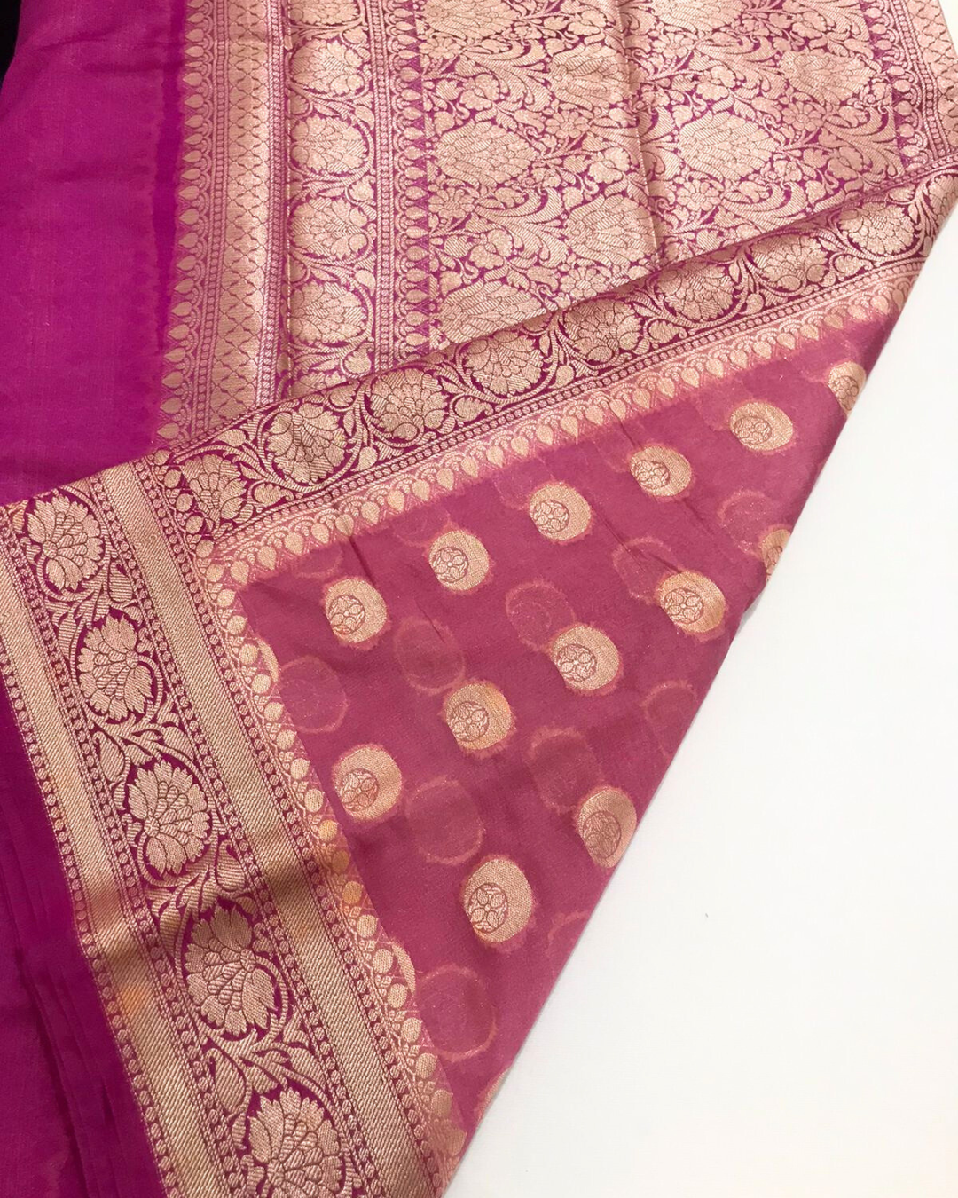 Pink Banarasi Georgette Saree Alna Apparels
