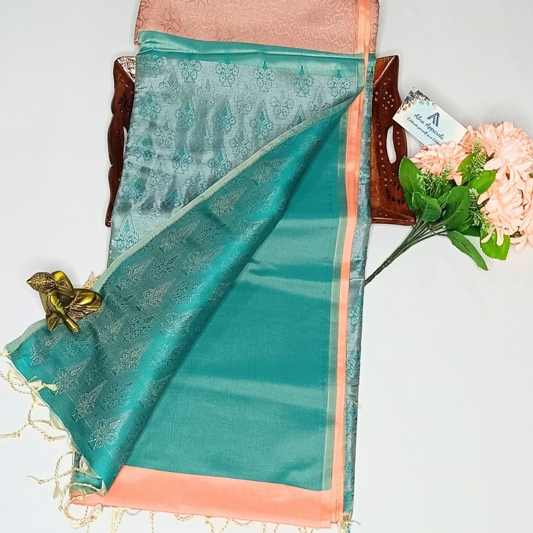 Light Pink color Soft Semi Silk Saree Alna Apparels