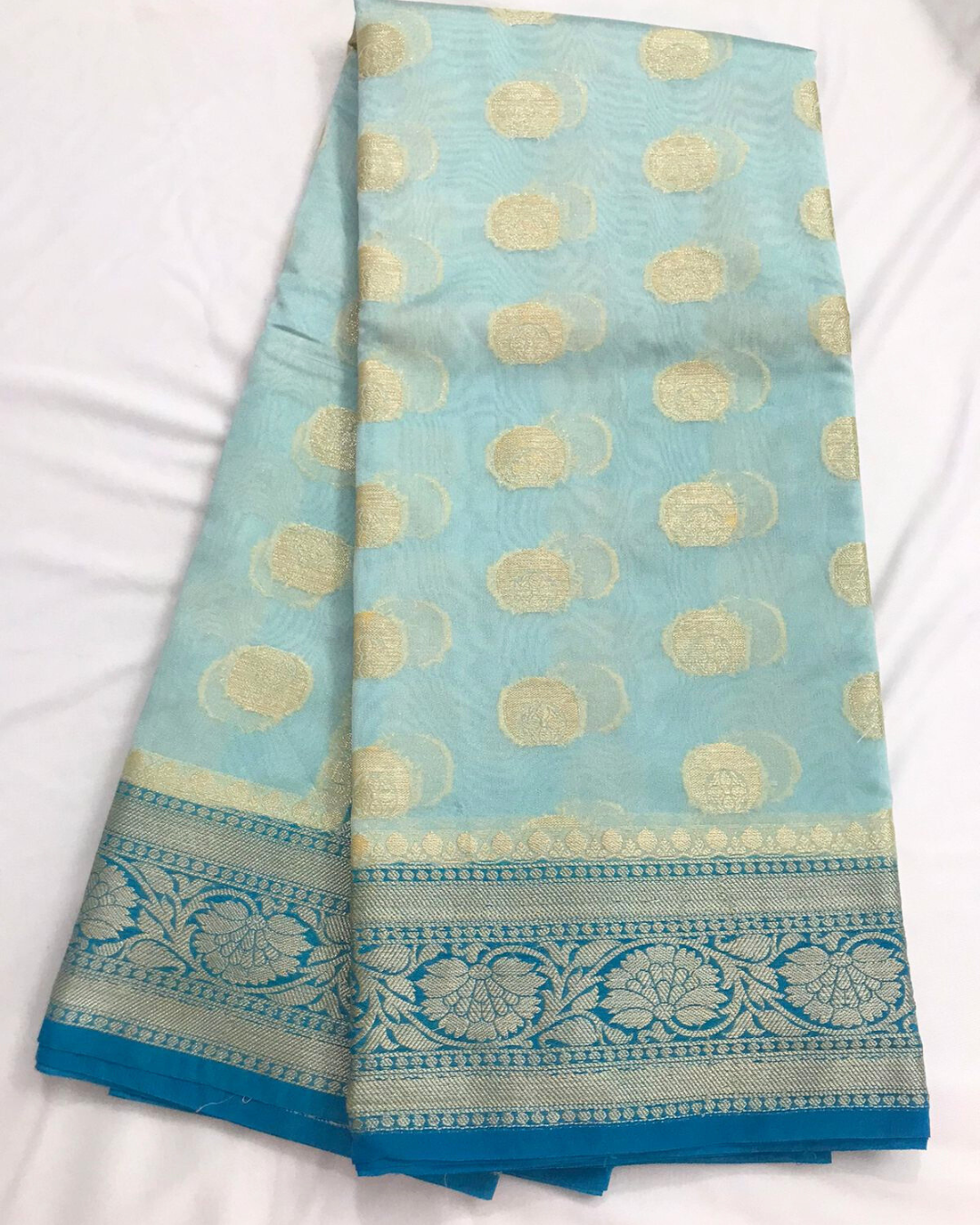 Blue Banarasi Georgette Saree Alna Apparels