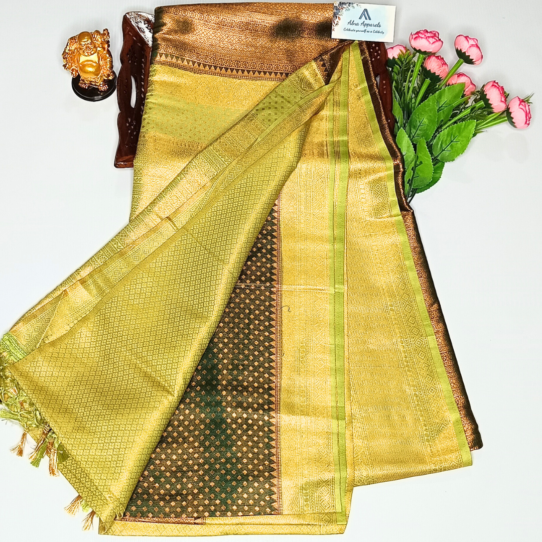Dark Green Color Kubera Silk Saree Alna Apparels