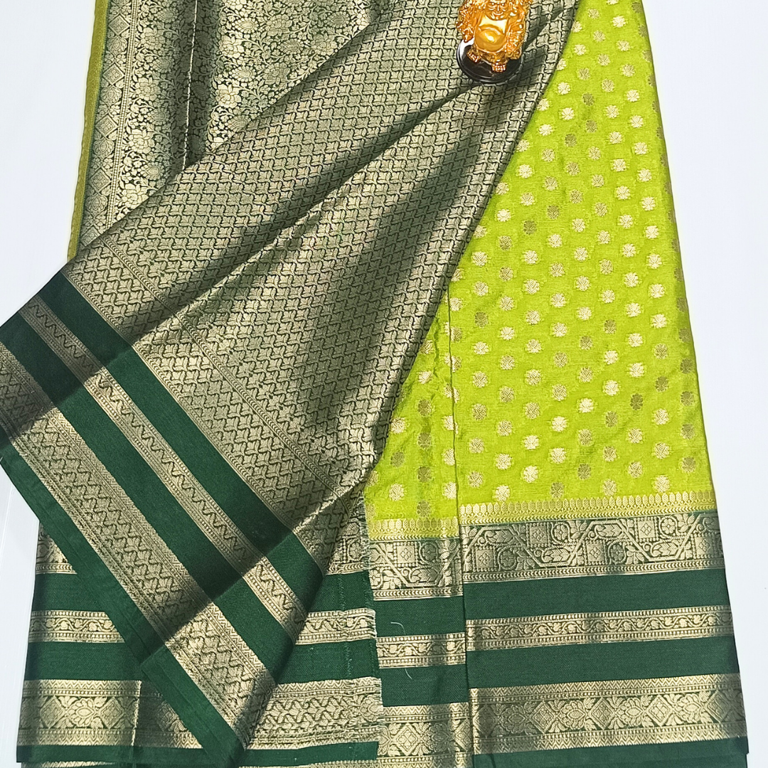Green Banarasi Georgette Saree Alna Apparels
