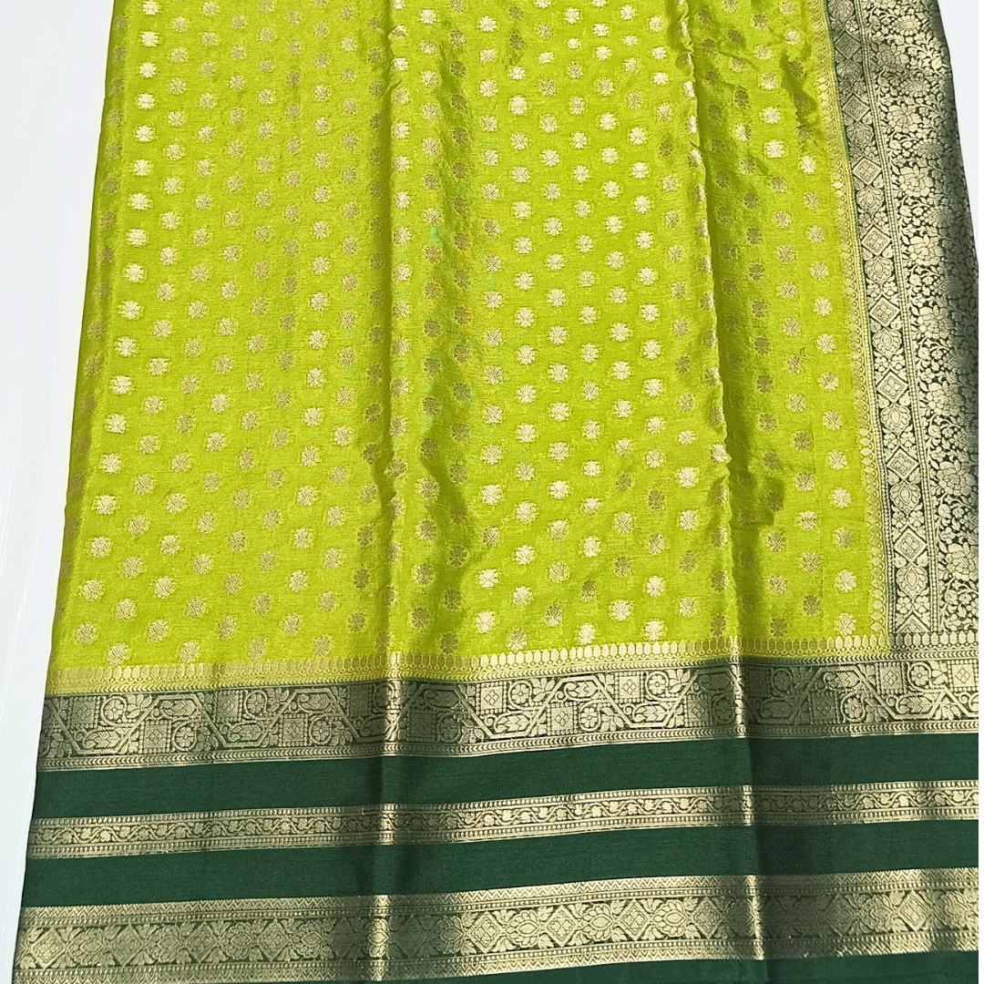 Green Banarasi Georgette Saree Alna Apparels