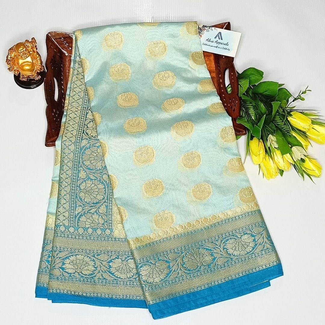 Blue Banarasi Georgette Saree Alna Apparels