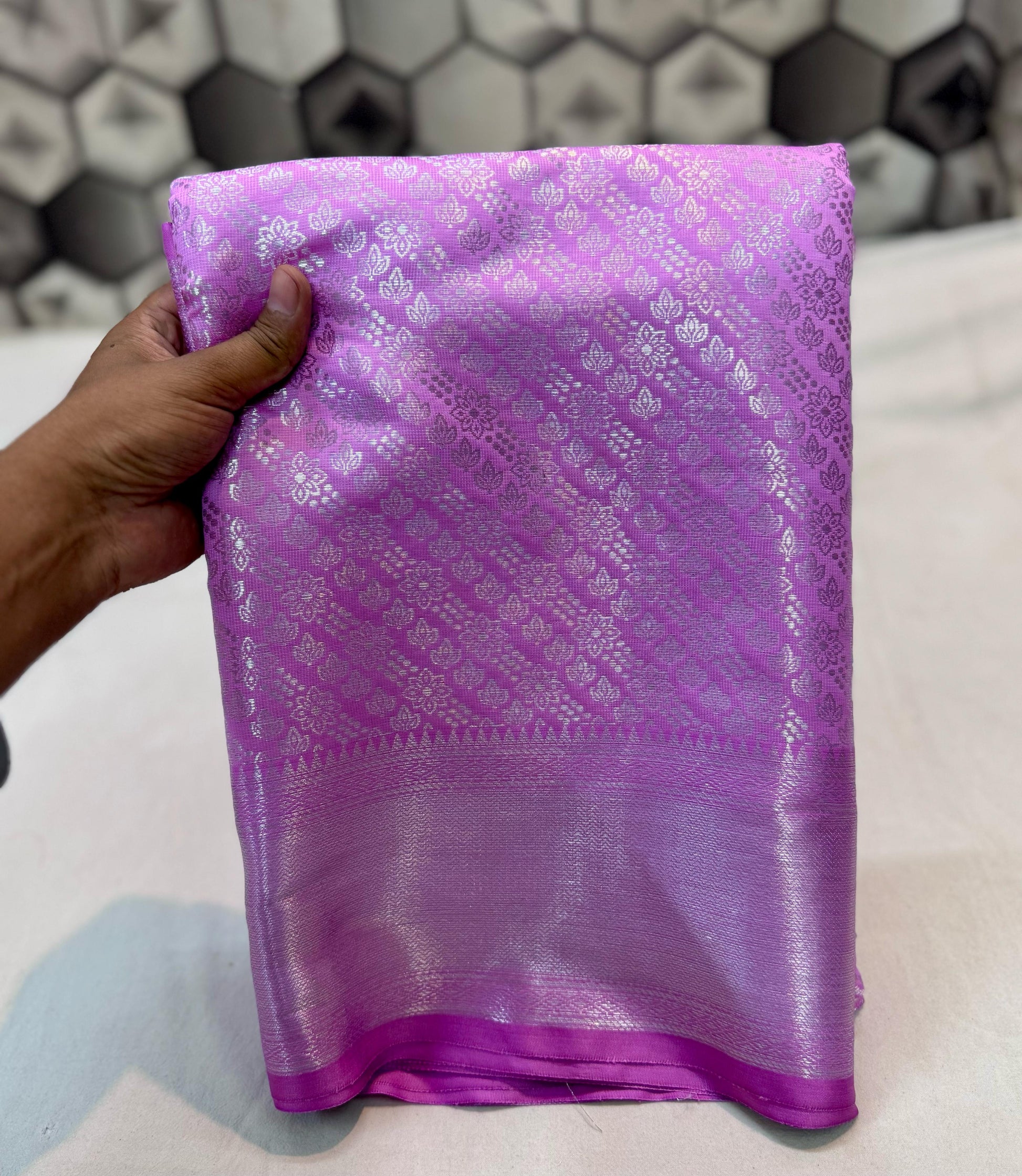 Aishwarya Inspired Pink Banarasi Tissue Silk Saree Alna Apparels