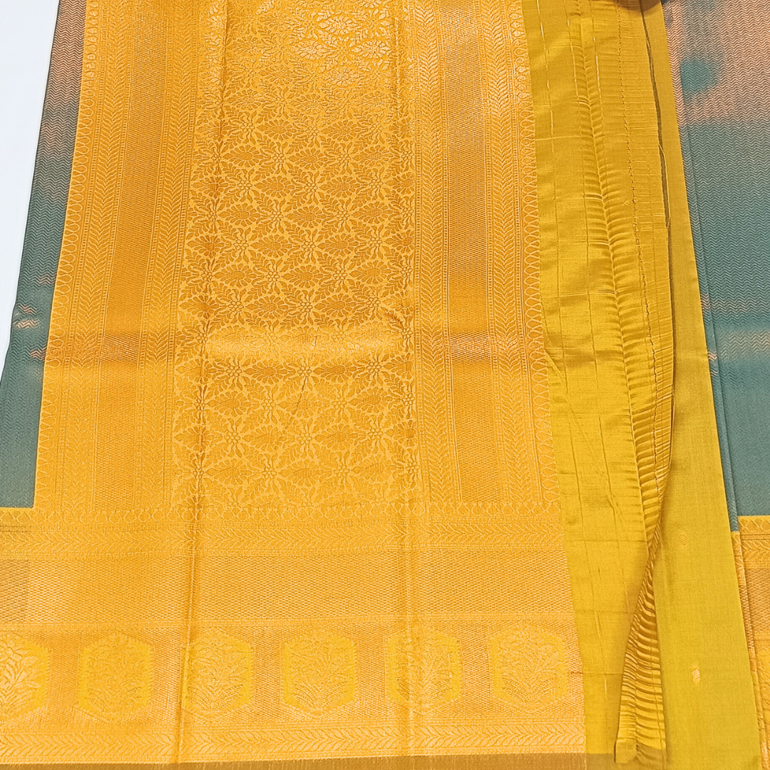 Green Color Neon Silk Saree Alna Apparels