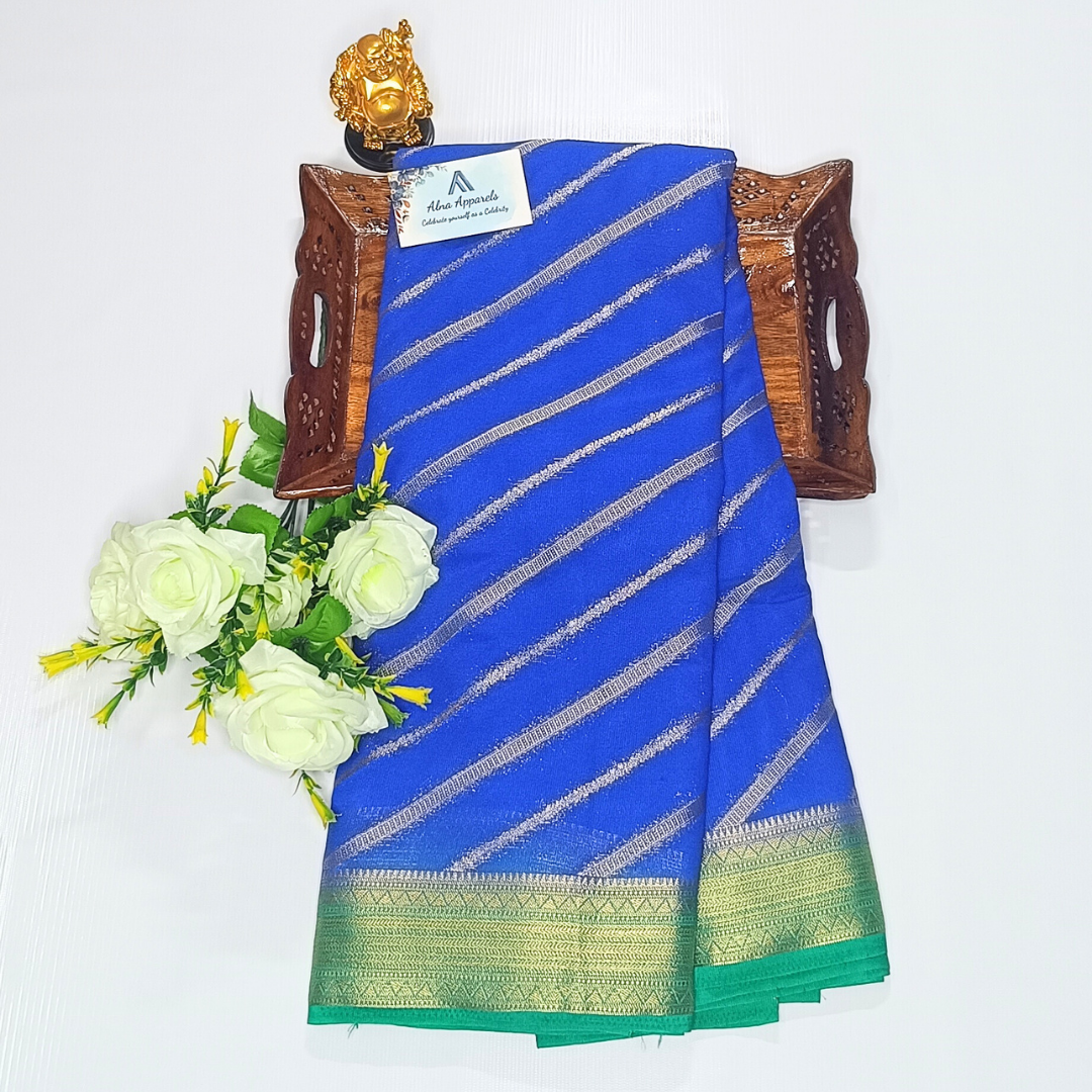 Blue Banarasi Georgette Saree Alna Apparels