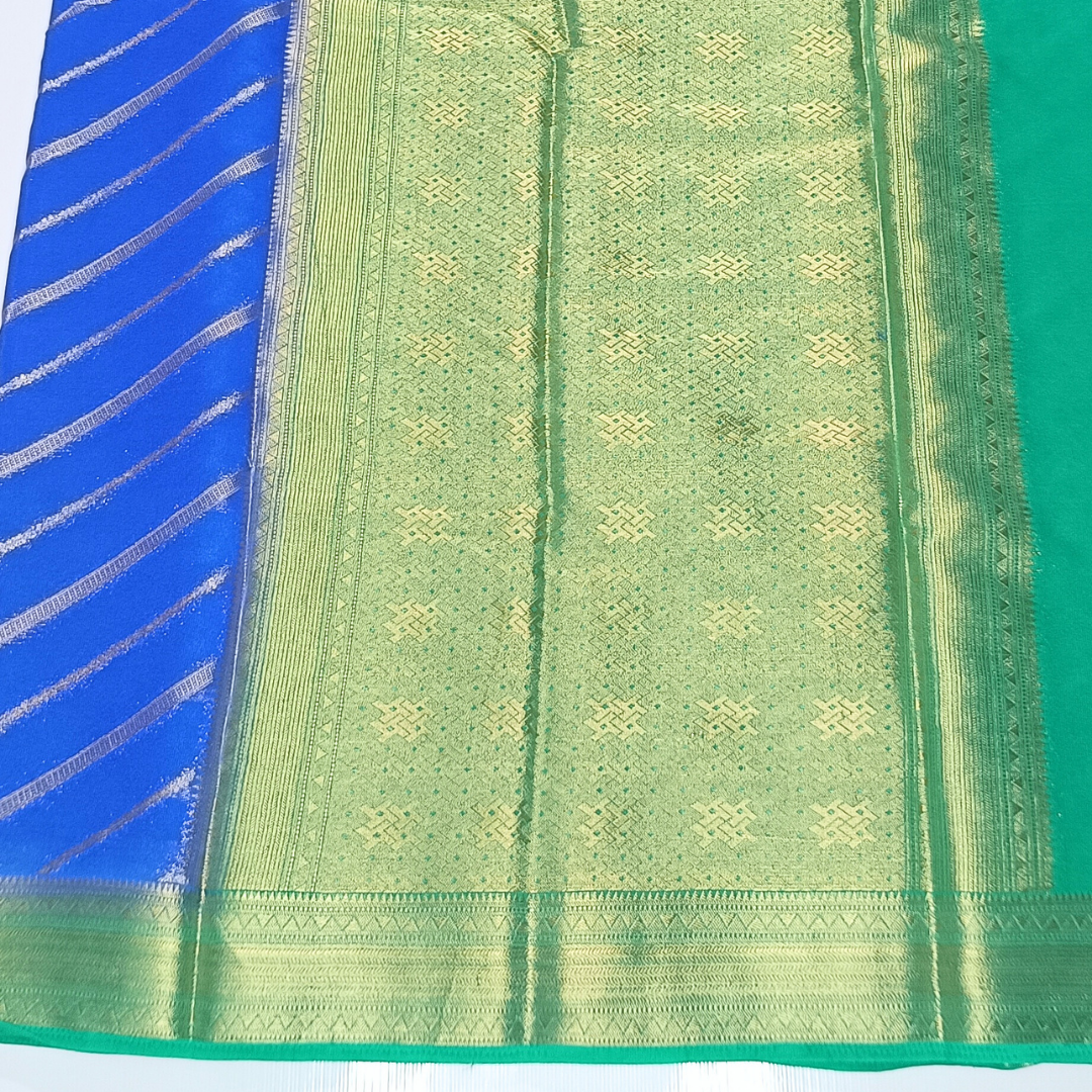 Blue Banarasi Georgette Saree Alna Apparels
