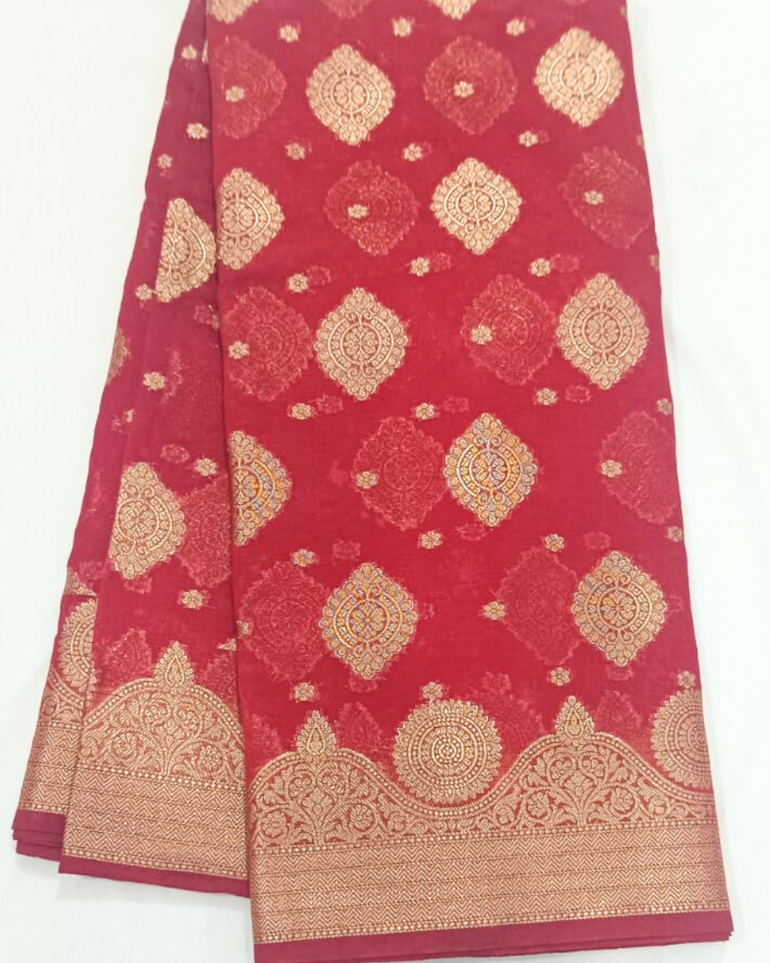 Red Banarasi Georgette Saree Alna Apparels