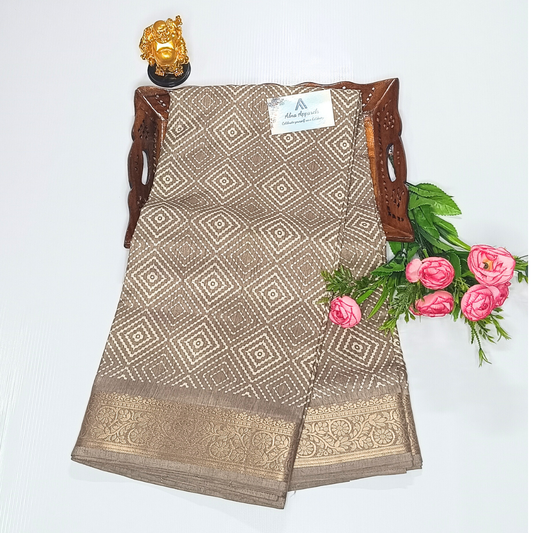 Grey Color Dola Silk Sarees Alna Apparels
