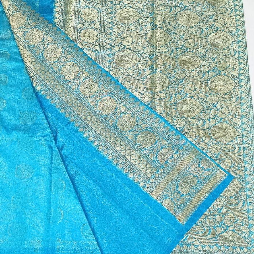 Blue Banarasi Georgette Saree Alna Apparels