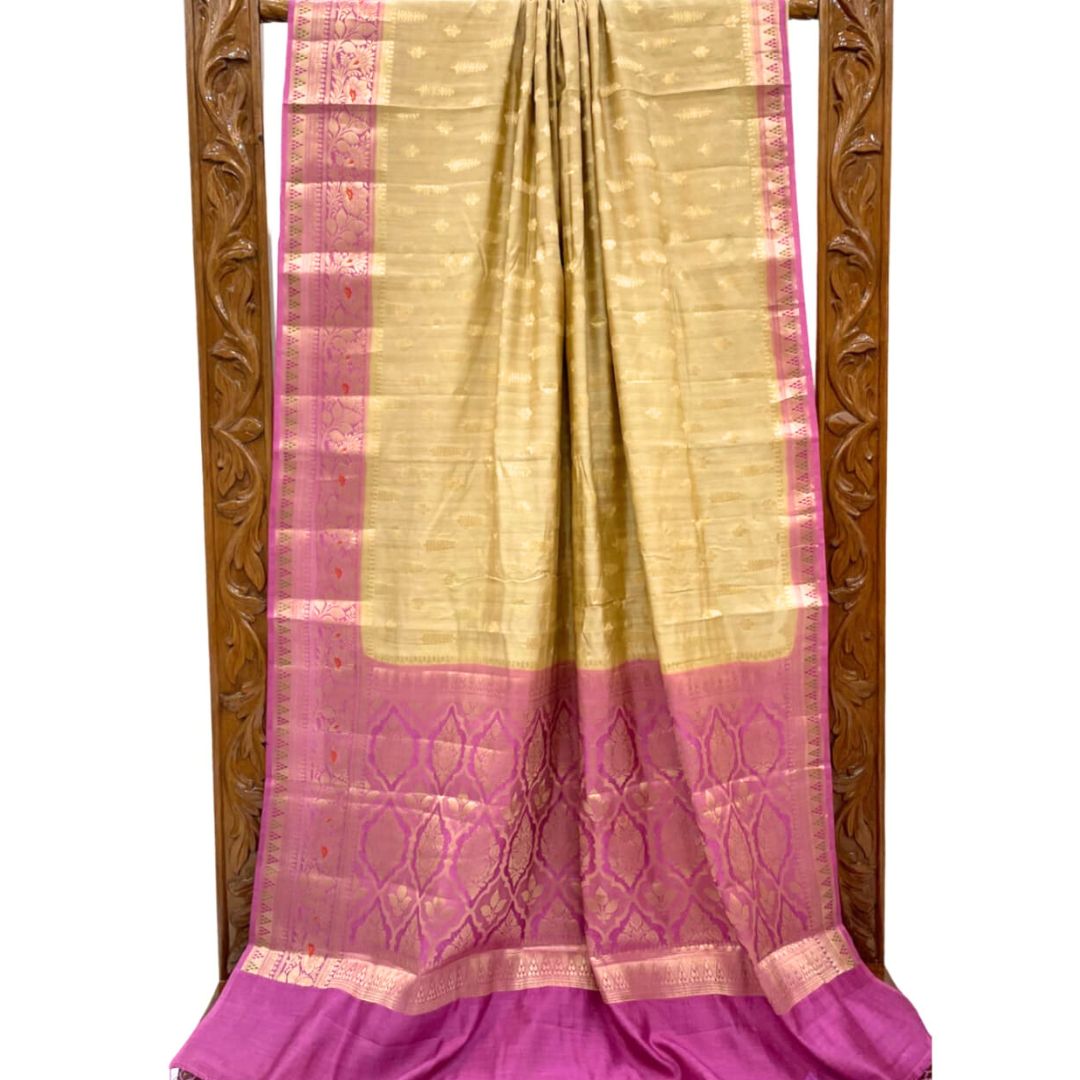 Tan Color Banarasi Georgette Saree Alna Apparels