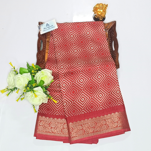 Red Color Dola Silk Sarees Alna Apparels
