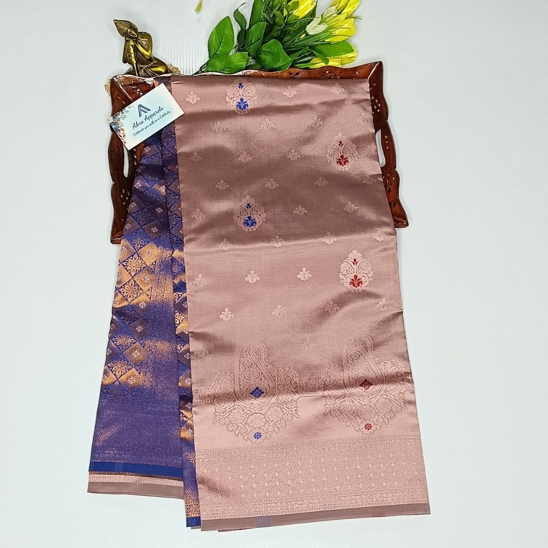 Lilac Color Soft Silk Saree Alna Apparels