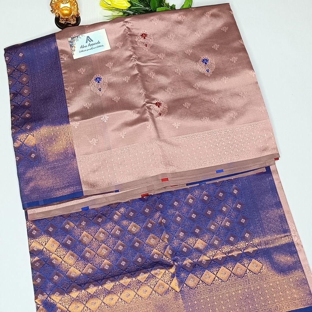 Lilac Color Soft Silk Saree Alna Apparels
