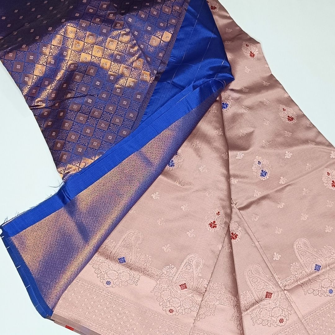 Lilac Color Soft Silk Saree Alna Apparels