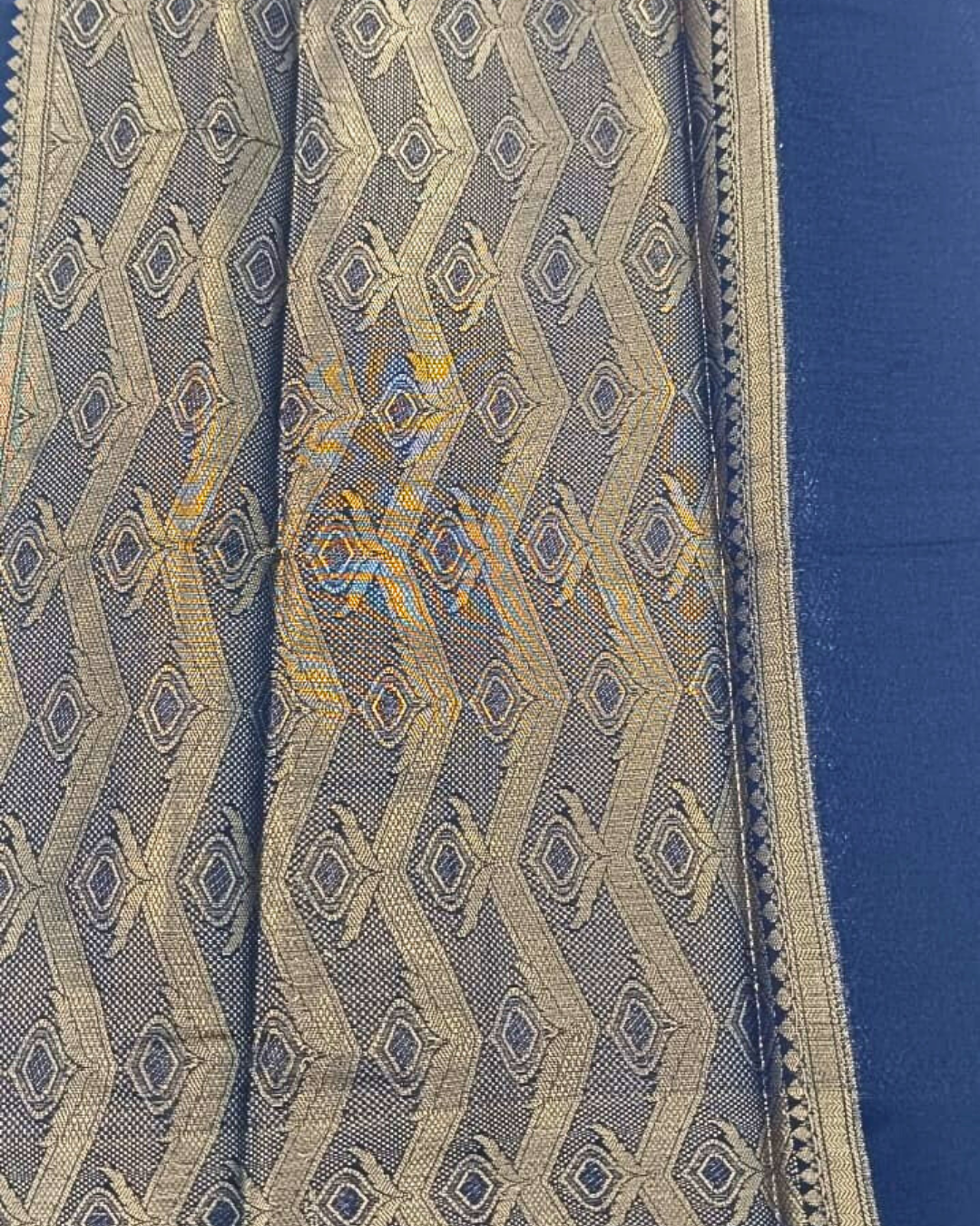 Navy Banarasi Silk Saree Alna Apparels