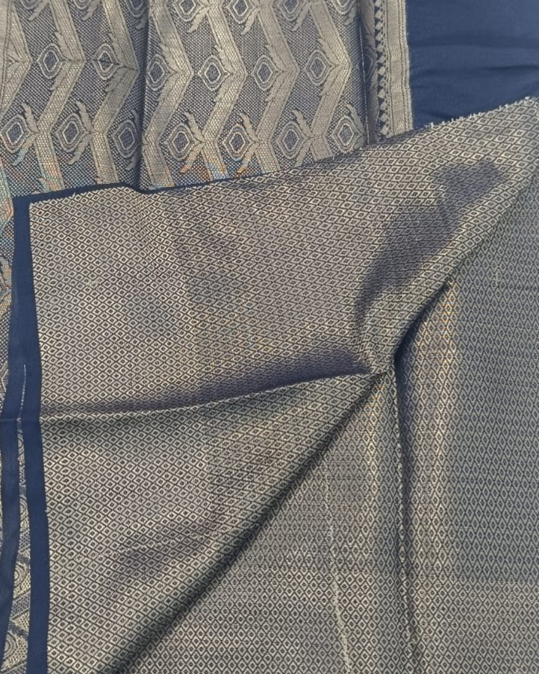 Navy Banarasi Silk Saree Alna Apparels