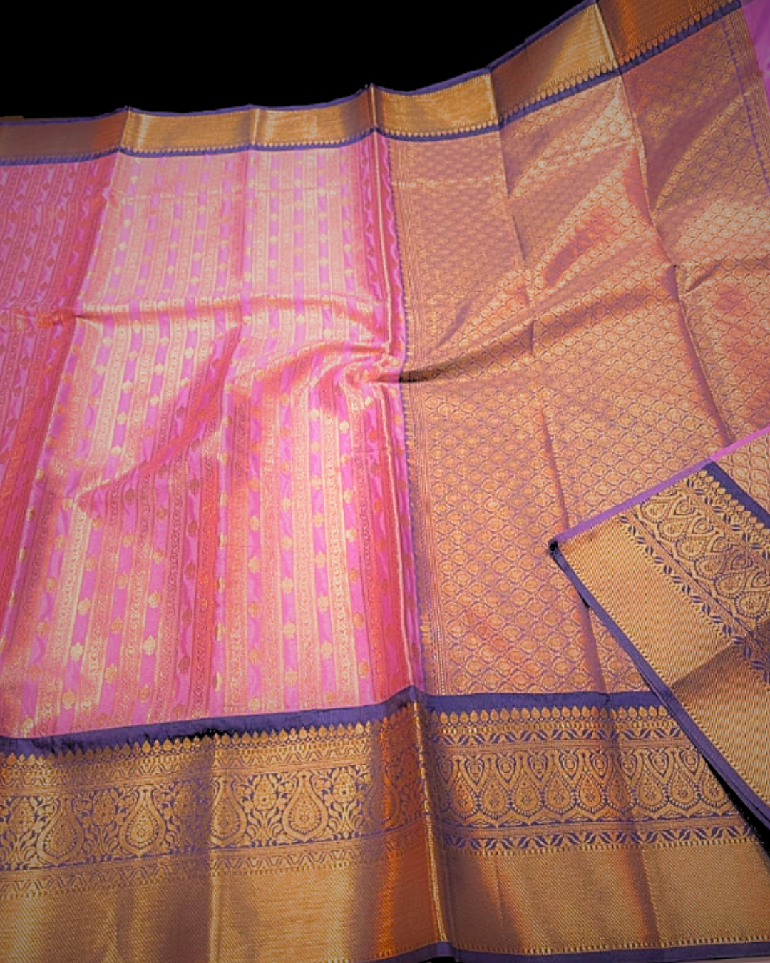 Pink Banarasi Tissue  Soft Silk Saree Alna Apparels