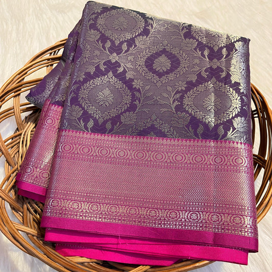 Purple Banarasi Tissue silk Saree Alna Apparels