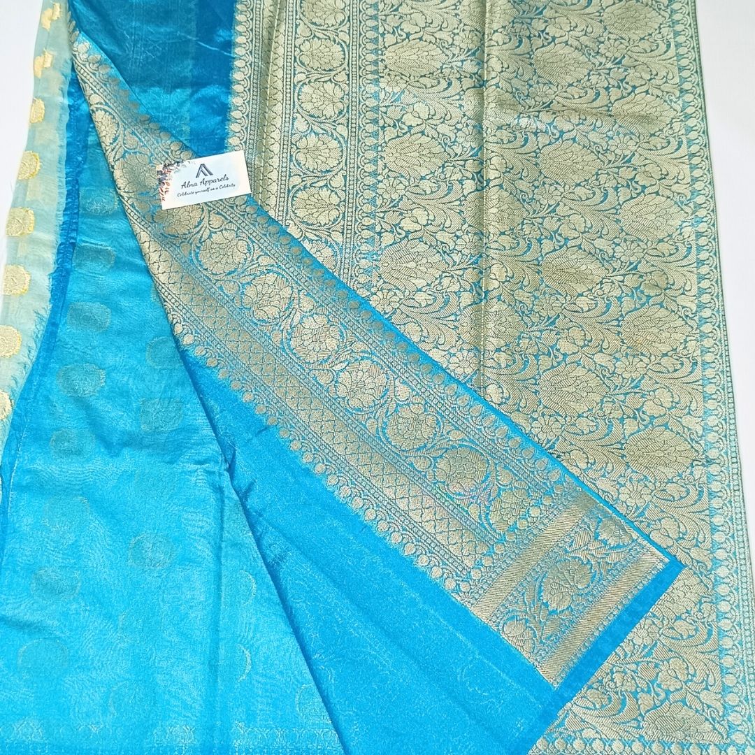 Blue Banarasi Georgette Saree Alna Apparels