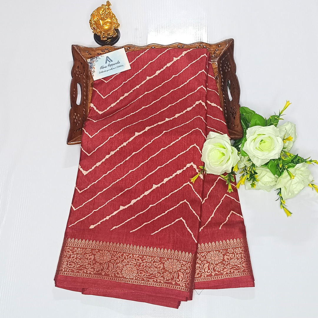 Red Color Dola Silk Sarees Alna Apparels