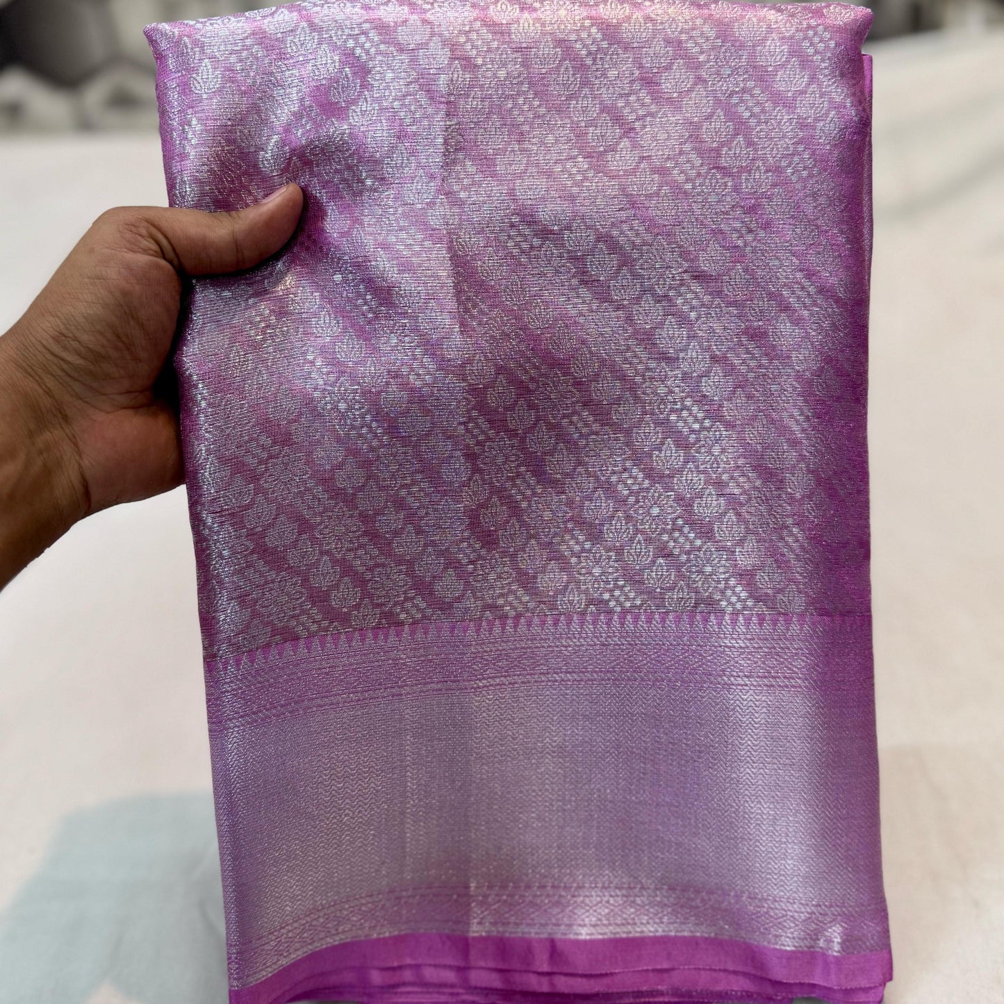 Lavander Banarasi Tissue Silk Saree Alna Apparels