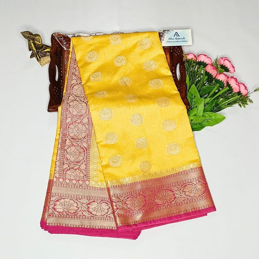 Yellow Banarasi Georgette Saree Alna Apparels