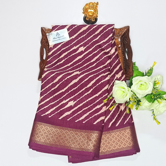 Wine Color Semi Dola Silk Sarees Alna Apparels