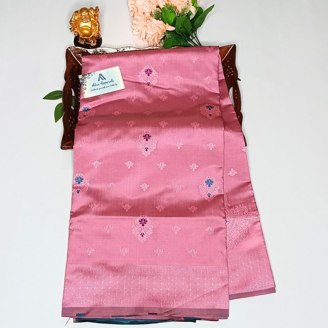 Pink Color Soft Silk Saree Alna Apparels