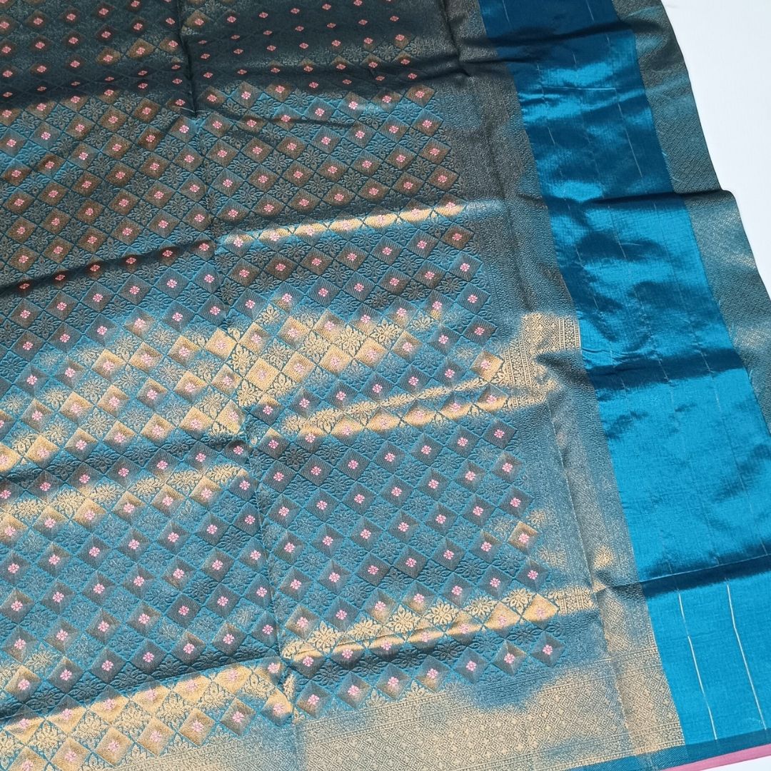 Parrot Green Color Soft Silk Saree Alna Apparels