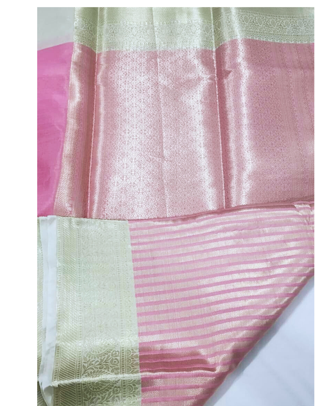 Pink Color Banarasi Tissue Silk Saree Alna Apparels
