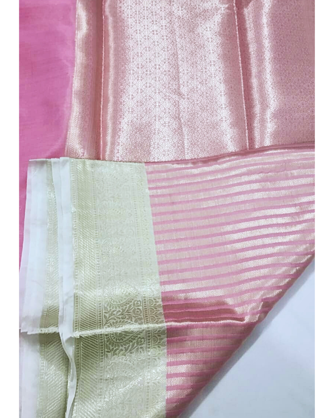 Pink Color Banarasi Tissue Silk Saree Alna Apparels