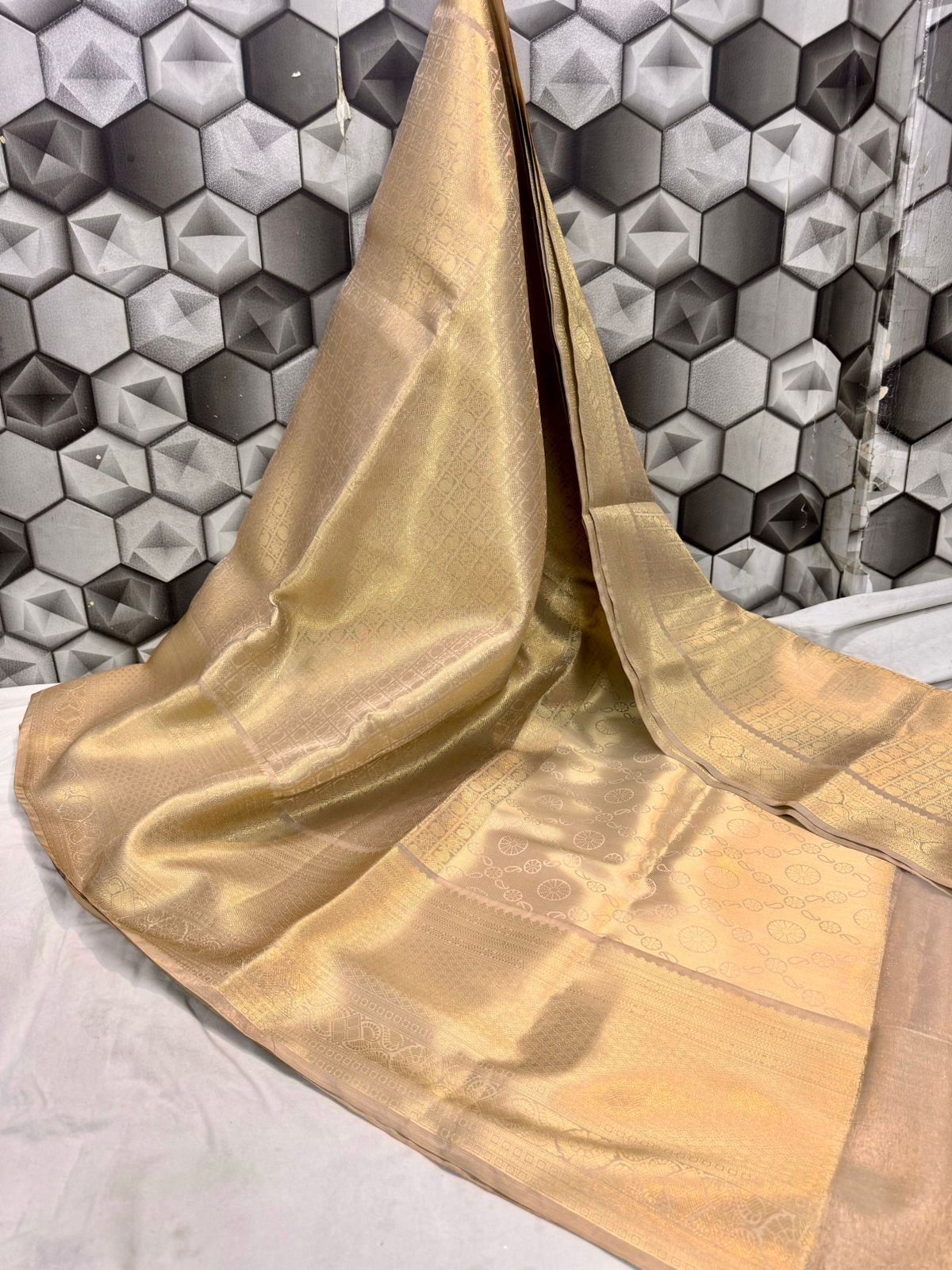 Gold Color Banarasi Tissue Silk Saree Alna Apparels