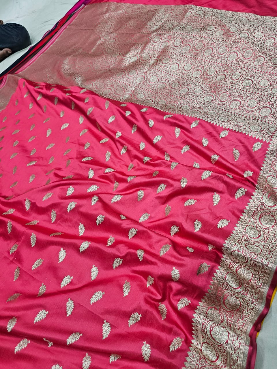 Pink Pure Banarasi Mashru Silk Saree Alna Apparels