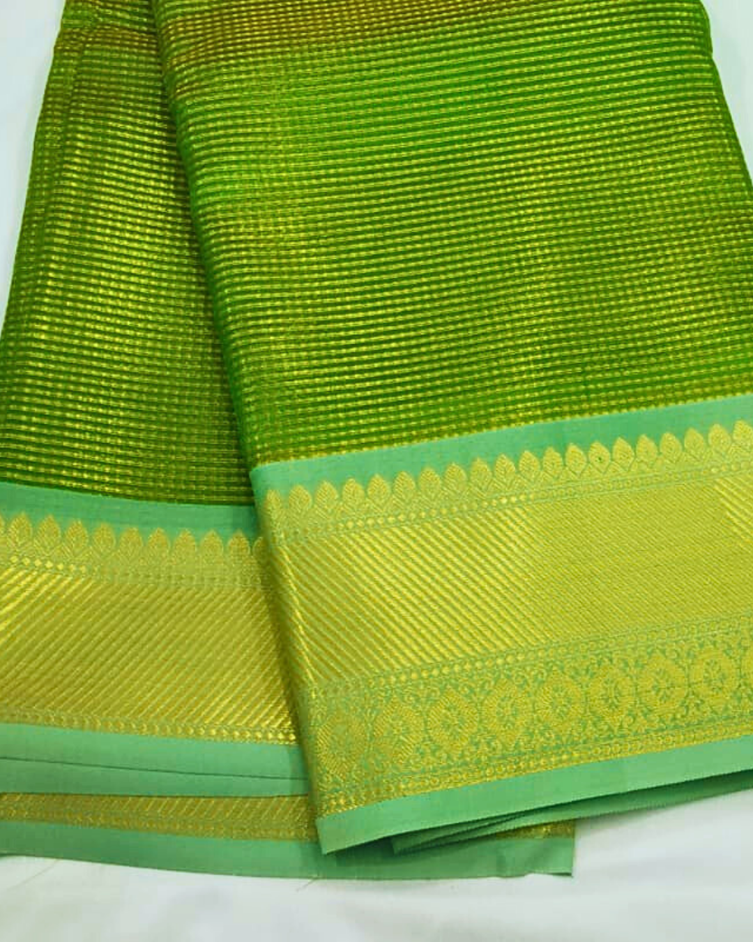 Green Banarasi Tissue Silk Saree Alna Apparels