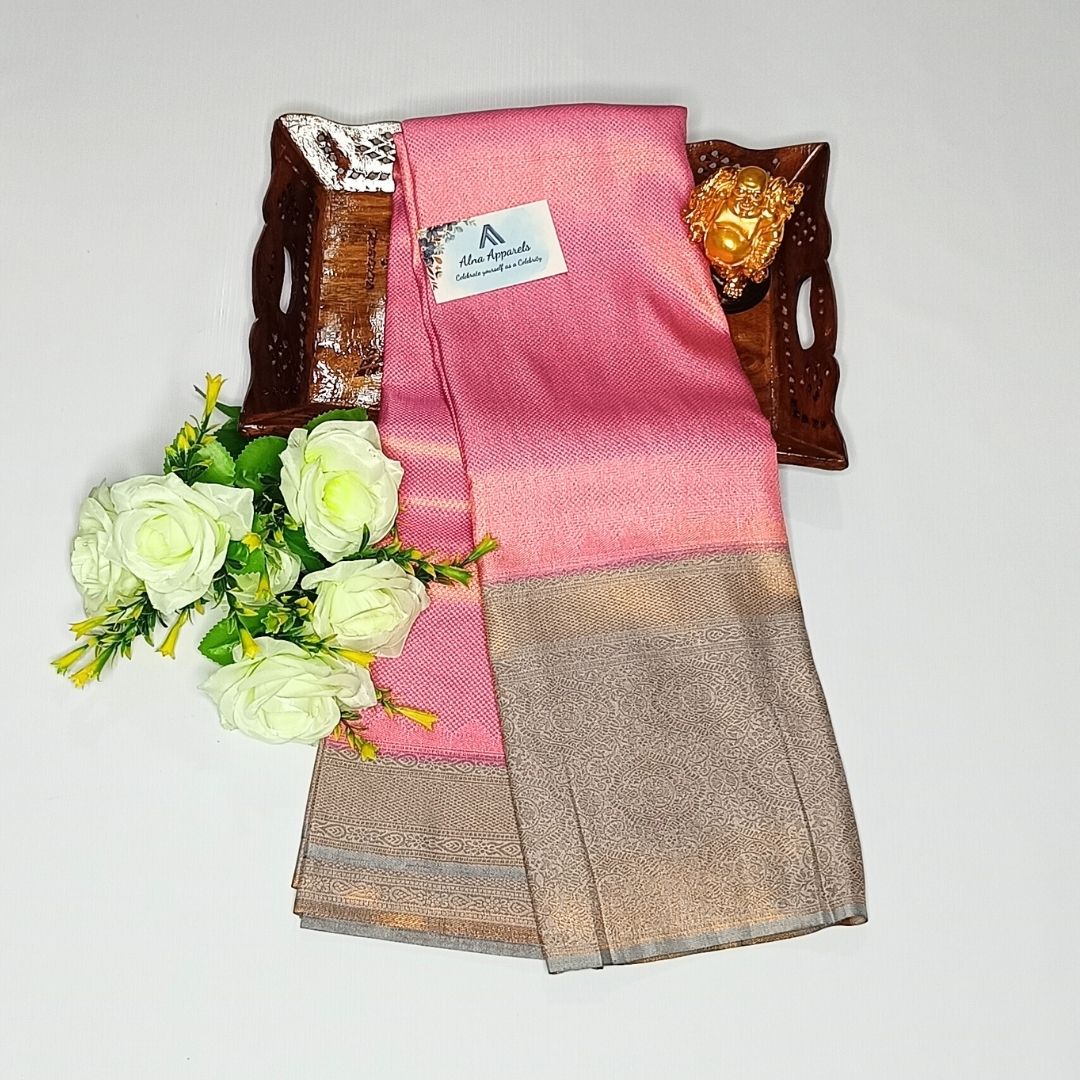 Pink Color Neon Silk Saree Alna Apparels