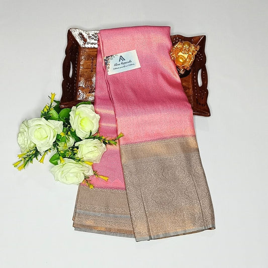 Pink Color Neon Silk Saree Alna Apparels