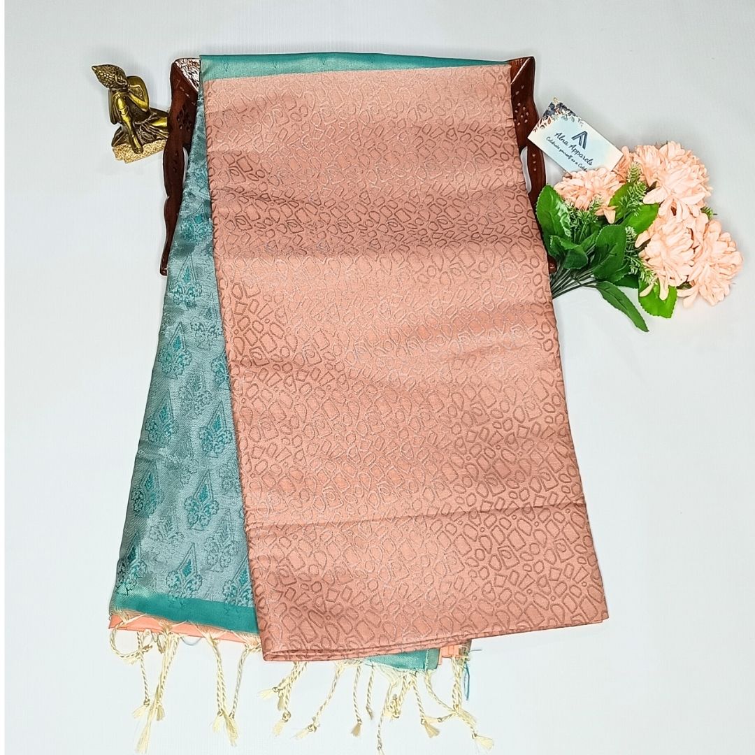 Light Pink color Soft Semi Silk Saree Alna Apparels