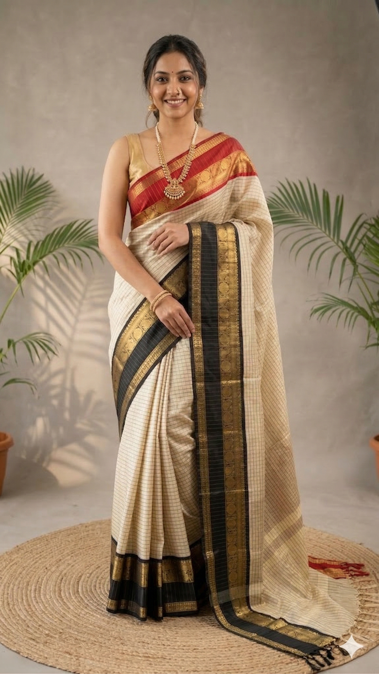 Ash Color Banarasi Ganga Jamuna Soft Silk Saree Alna Apparels