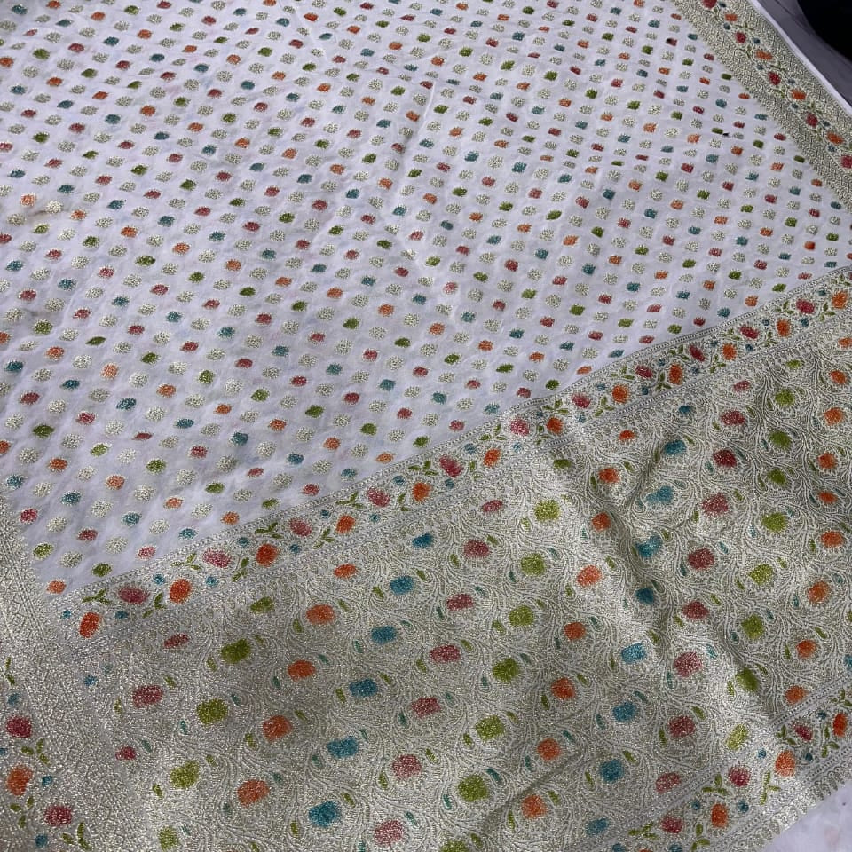 Banarasi Khaddi Georgette Daibal Hand Brush Soft Silk