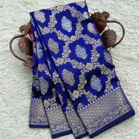 Blue Banaras Kathan Silk Saree
