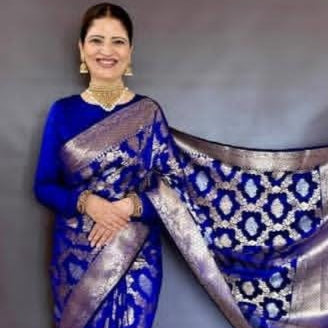 Blue Banaras Kathan Silk Sareess